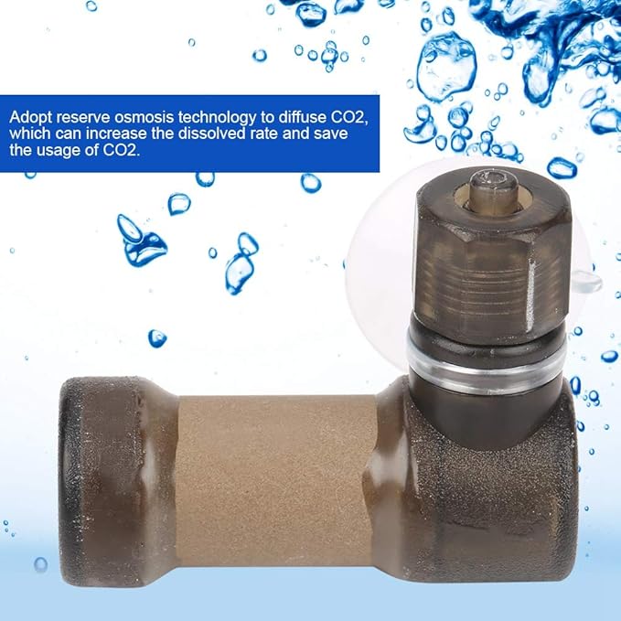 KUIDAMOS Easy Carbon Dioxide Diffuser, CO2 Atomizer Carbon Dioxide Atomizer Oxygen Pump Diffuser19g~24g,4.5 * 4 * 1.7cm ABS Brown,for Super Fish Aquarium Equipment(Brown)