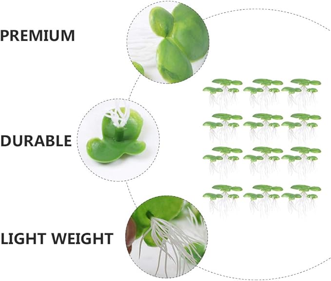 ULTECHNOVO Fish Tank Decorations, 2 Packs/ 36PCS Simulated Duckweed Plant Decor Plastic Water Plant (Green)