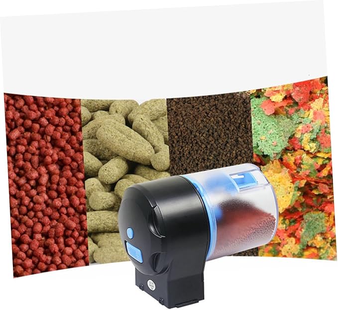 Yardwe Fish Food Dispenser for Aquarium Auto Feeder Fish Automatic Betta Feeder Timer Set 2 Aa Batteries Required