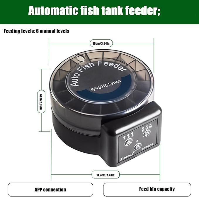 Automatic Fish Feeders | Airtight Feeding Station Bowl - 105ml Electronic Fish Feeder,for Vacation Turtle Outdoor Pond Indoor Pets