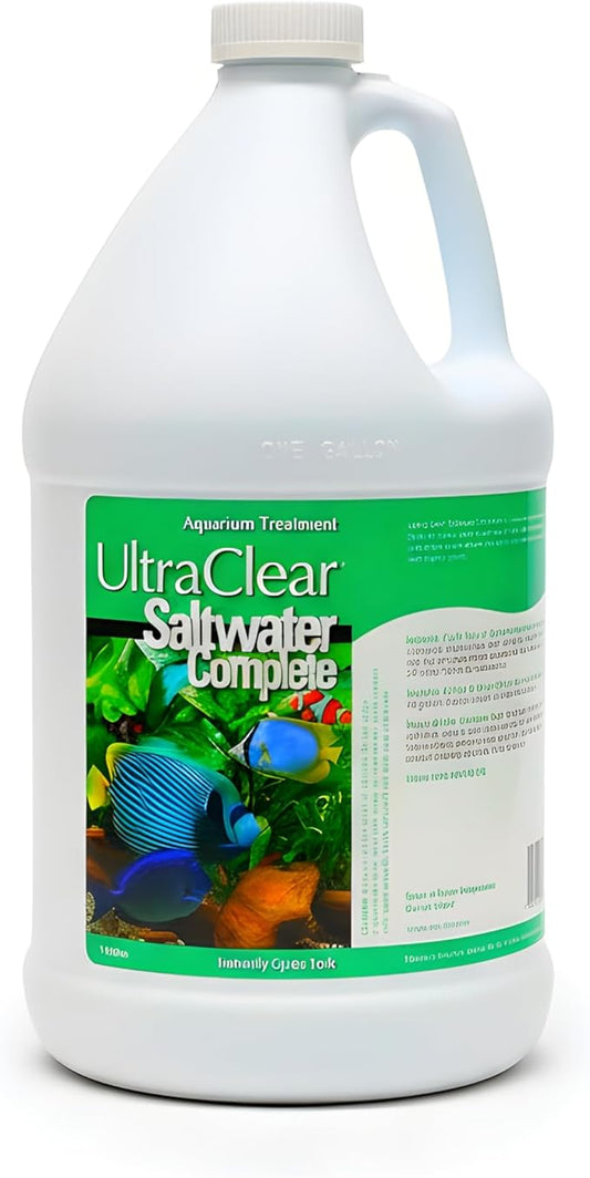 Saltwater Complete – Live Nitrifying Bacteria Blend for Saltwater & Reef Aquariums - Instant Cycle Marine Tank Starter - Removes Ammonia Nitrite - Clarifier - Safe for Fish Coral Invertebrates - 1Gal