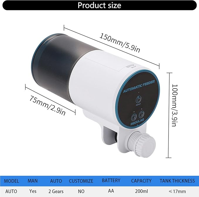 Intelligent Fish Feeder with Adjustable Feeding Time and Modes Great for Busy Aquarists and Everyday Use Feeding Automatic Feeder