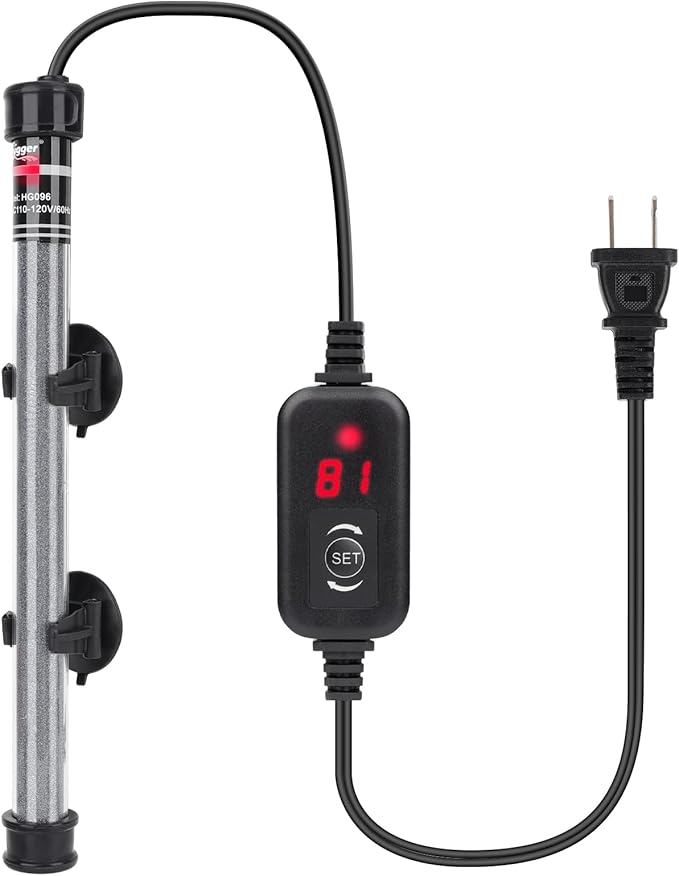 hygger Submersible Aquarium Heater, 100W 150W 200W 300W Adjustable Fish Tahk Heater with Temperature Controller, LED Display, Small Aquarium Betta Heater for up to 20/26/40/48 Gallons