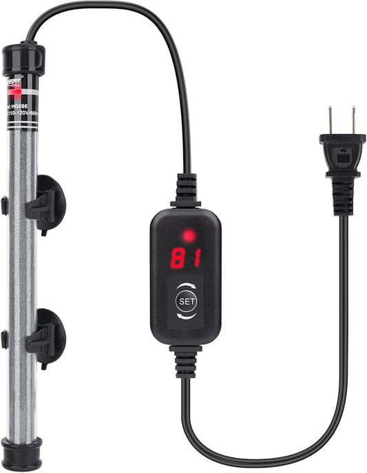 hygger Submersible Aquarium Heater, 100W 150W 200W 300W Adjustable Fish Tahk Heater with Temperature Controller, LED Display, Small Aquarium Betta Heater for up to 20/26/40/48 Gallons