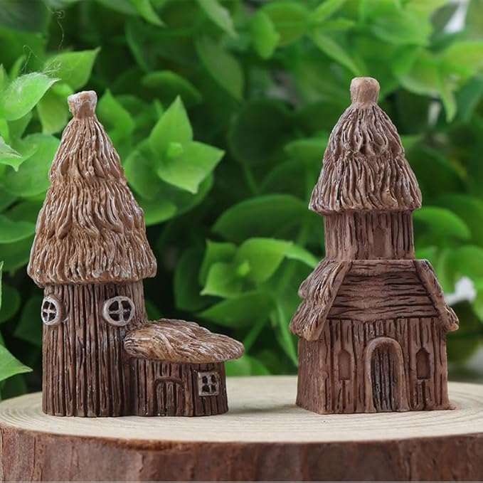Opexicos 7Pcs Micro Landscape Accessories Resin Rockery and House Crafts Ornaments Sand Table Supplies Aquarium Accessories