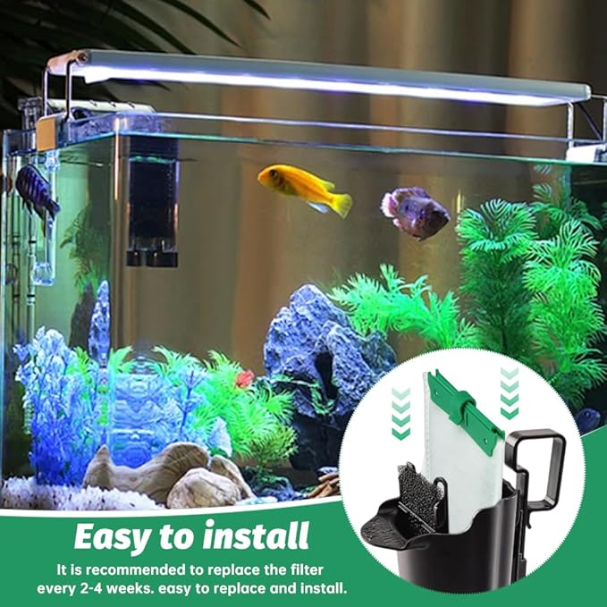 8 Pack Medium Replacement Filter Cartridges Compatible with Tetra Whisper Bio-Bag Filters for TetraFauna ReptoFilter 20 gallons (90 GPH) and Tetra Whisper Filters 10i/IQ10/PF10