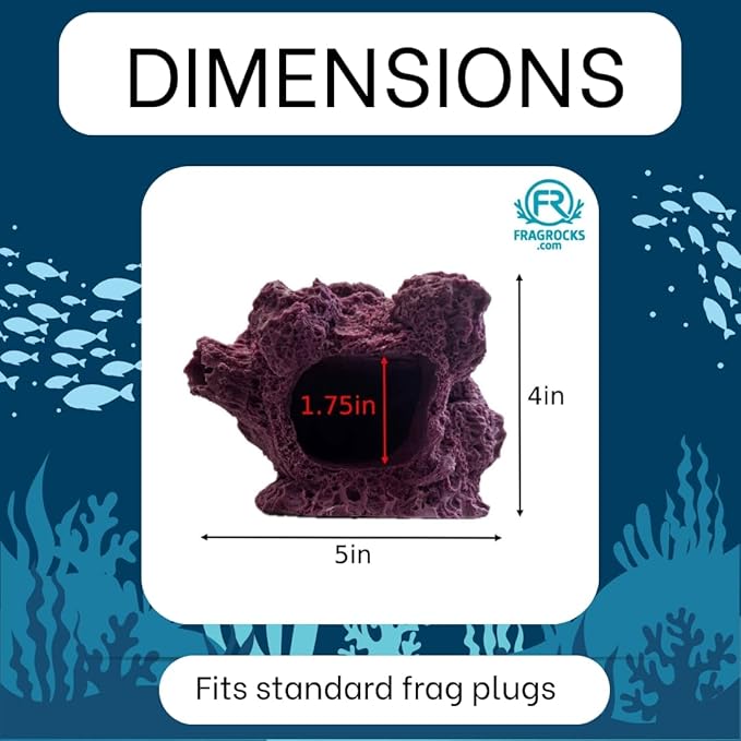 7 Hole Barnacle Cave frag Rock sandbed Base for Live Coral frag Plugs for Reef Aquariums (Black)