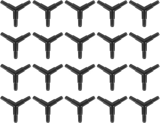 uxcell 20Pcs Aquarium Air Valve Connector, 3 Way Plastic Inline Tubing Non-Return Valves for 4x6mm ID Airline Tubing Fish Tank Pond Air Line, Black