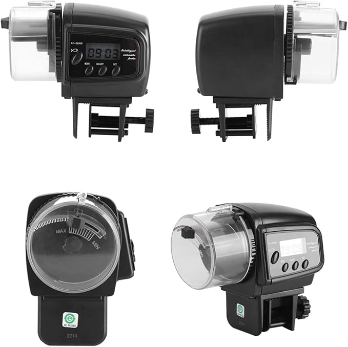 Digital LCD Electronic Fish Feeder Dispenser Timer Automatic Aquarium Tank Food Feeding Machine