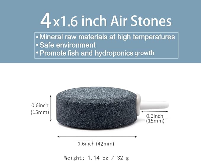 Wenshall 1.6 Inch Air Stone, Aquarium Air Stone, Air Stone for Fish Tank and Hydroponics Air Pump