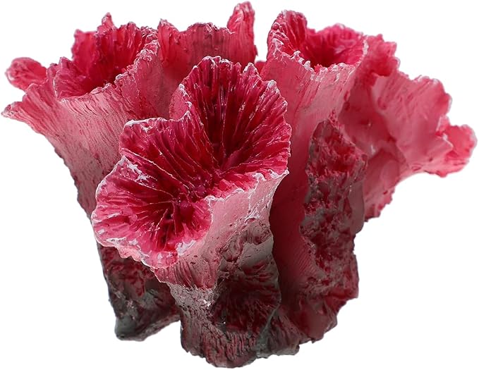 balacoo Artificial Coral Aquarium Decor Realistic Resin Rockery Decoration for Fresh and Saltwater Fish Tanks Easy to Clean Fake Coral Reef Ornament for Fish Tank Landscaping 2.75X2.36X1.96In
