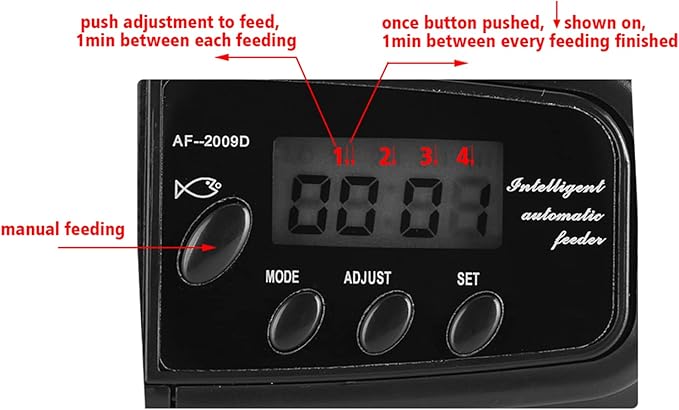 Tyenaza Automatic Fish Feeder, Electronic Fish Feeder with Digital LCD Dispenser Timer Automatic Aquarium Tank Food Feeding Machine