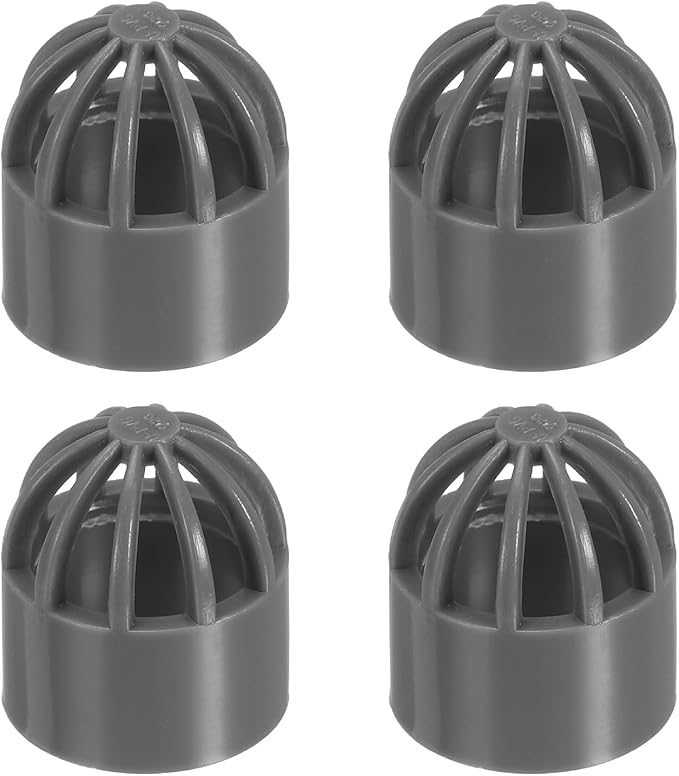 PATIKIL 0.8 Inch (20mm) Fish Cover Permeable Cap, 4 Pcs PVC Breathable Cap Aquarium Guard Fish Tank Intake Cover, Gray