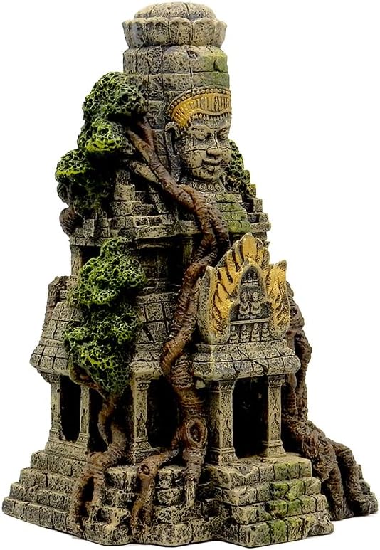 Blue Ribbon EE-5657 Cambodian Temple Ruins Exotic Environments Aquarium Ornament, Brown