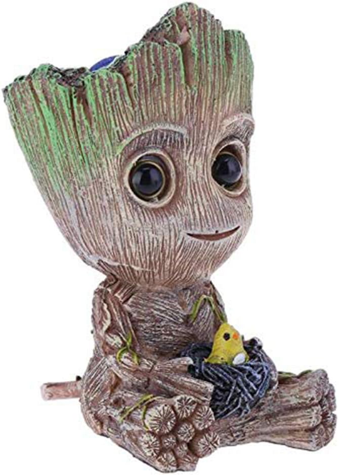 SLOCME Aquarium Groot Air Bubbler Decorations - Oxygen Pump Resin Crafts for Aquarium Fish Tank Decor,with Air Bubbler Stone for Aquarium
