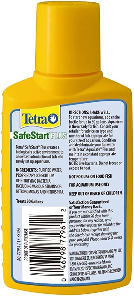 Tetra SafeStart Plus, for Newly Set-Up Fish Aquariums, 100 ml, 3.38-Ounce (Pack of 2)