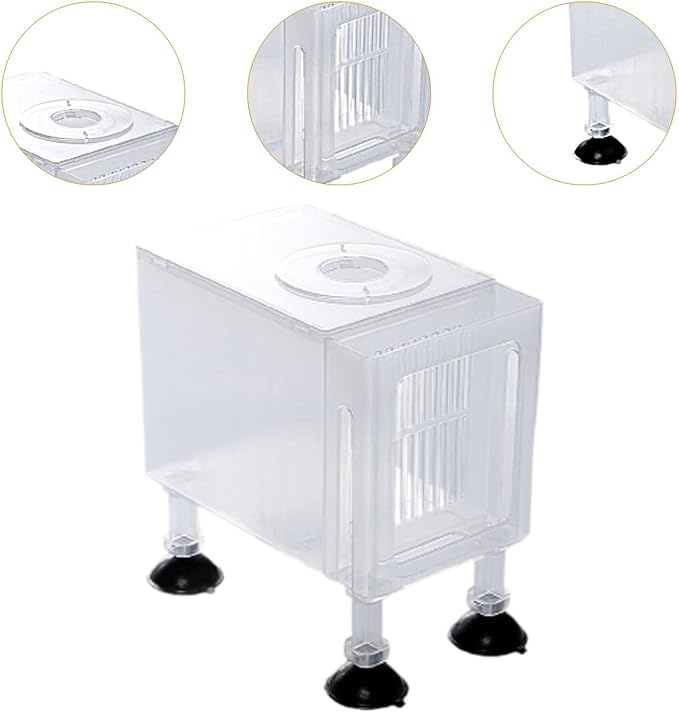 Aquarium Filter Box Protector Household Pump Case Universal Fountain Water Pump Case Sand Prevention Accessory Skimmer Box, Large White