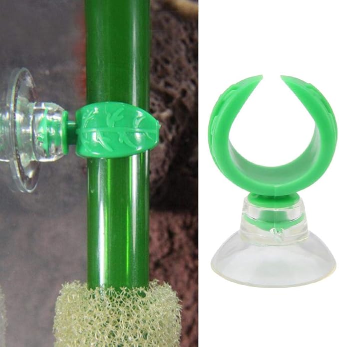 TOPINCN Aquarium Fish Hose Clamp, Suction Cup Clips Airline Tube Holders Clamps Fish Tube Light Sucker Holders Aquarium Suction Cups for Tubing (Green L)