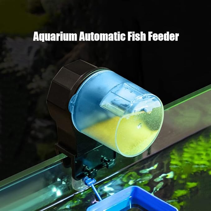 ACAGALA Aquarium Automatic Fish Feeder Fish Tank Timer Feeder Electric Adjustable Fish Food Dispenser Manual/Automatic Feeding