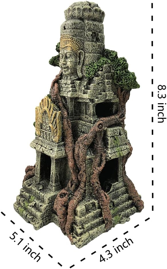 SLOCME Aquarium Angkor Wat Buddha Statue Temple Decorations - Fish Tank Zen Ornament Buddha Decor Bring Good Luck