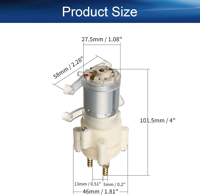 Heyiarbeit 5-12V Electric Diaphragm Pump Water Pumps Self Priming 1.5-2L/Min DC Diaphragm Pump 3x5mm for Tea Machine Aquarium Water Cooling Fish Tank 1PCS