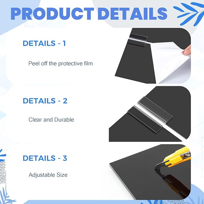 Sieral Aquarium Lids Polycarbonate Canopy 2 Pieces Set 22.95 x 11.5 x 0.12 inch for 33/40/55 Gallon with Center Brace Aquariums Cover Fish Tank Lid with a Hook Knife, Black