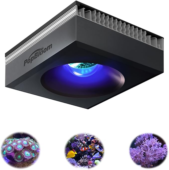 PopBloom RL90 Reef Marine Led Aquarium Lighting Full Spectrum Reef Aquarium LED Lighitng for Coral Saltwater Fish Tank(RL90 with Hang Kit)