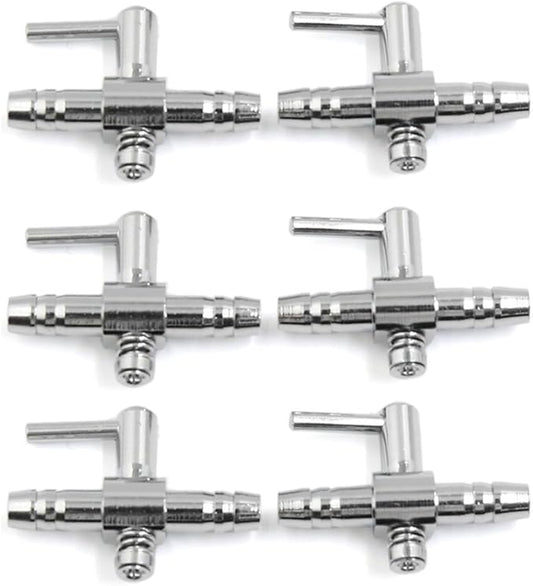 uxcell 6Pcs Stainless Steel Air Flow Splitter Pump Lever Valve for Aquarium Fish Tank