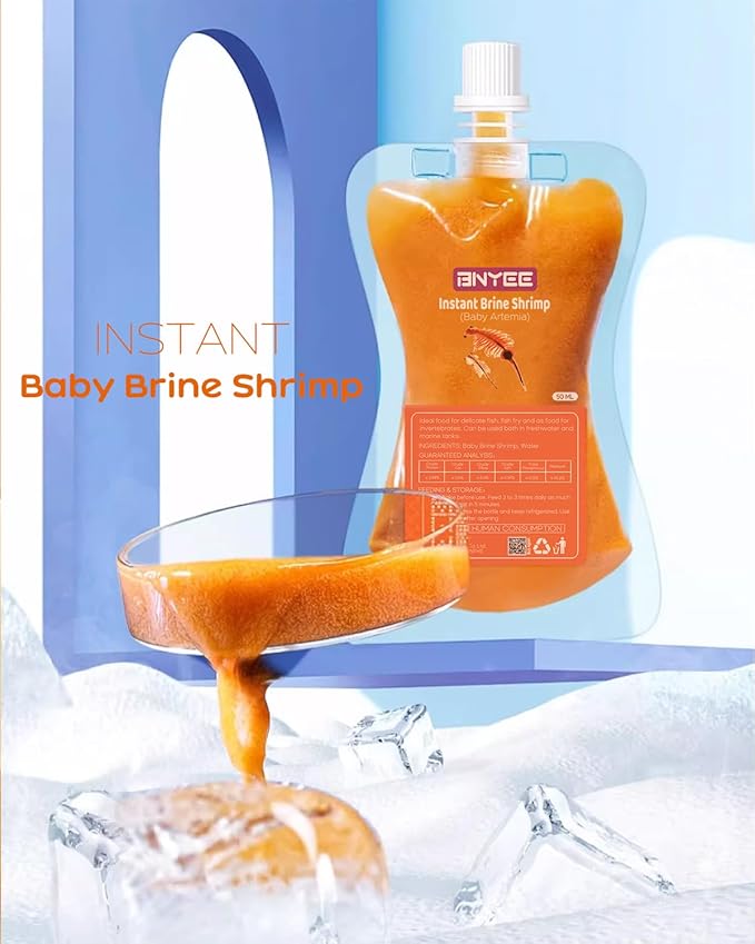 Instant Fish Food - Consisting of Non-Living Baby Brine Shrimp for Fry/Larvae Fish, Small Fish, Corals, Jelly Fish, Seahorses, and Invertebrates