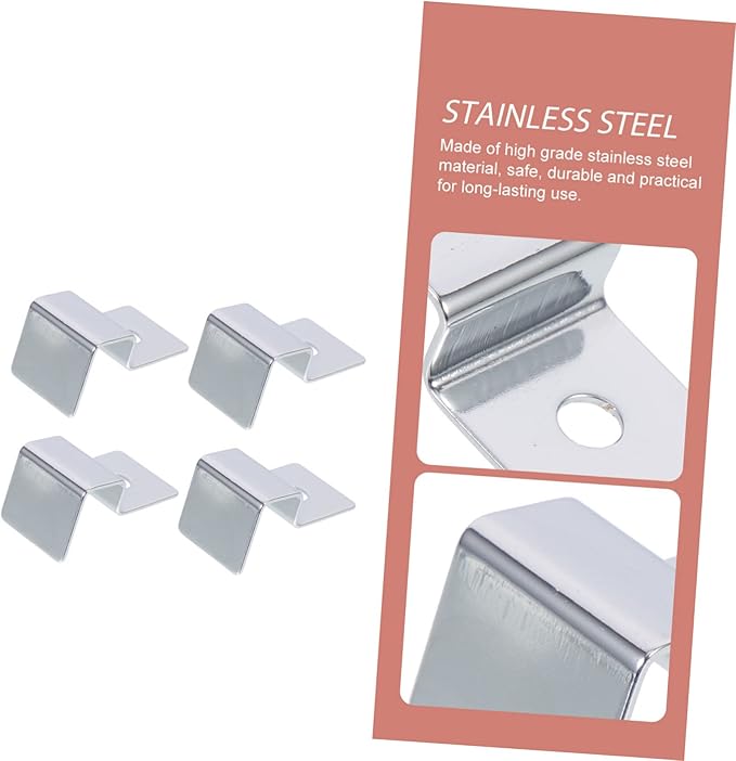 Kisangel 20pcs Stainless Steel Fish Tank Lid Support Racks Aquarium Cover Clips Secure Glass Lid Holders for Aquariums and Fish Mouth Clamps for Thick Glass