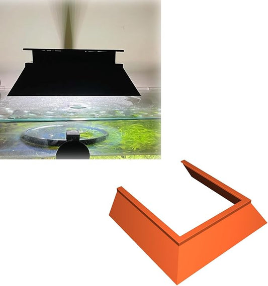 Aquarium Light Shield - Anti-Glare Cover Compatible with Fluval Nano Plant LED Light, Clip-On Shroud for Light Spill Reduction (Orange)
