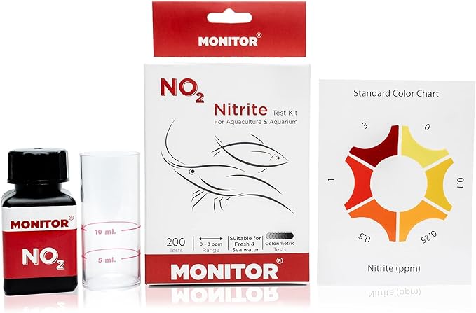 Monitor Nitrite Test KIT (200 Tests) - Monitor Aquarium and aquaculture Water Quality