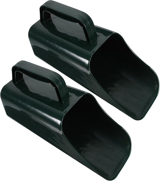 Fish Tank Sand Shovel and Aquarium Scraper Scoop Set, Plastic Sediment Clearing Shovel with Water-Permeable Design, Handheld Dark Green for Aquarium and Garden Use, 2 Pieces