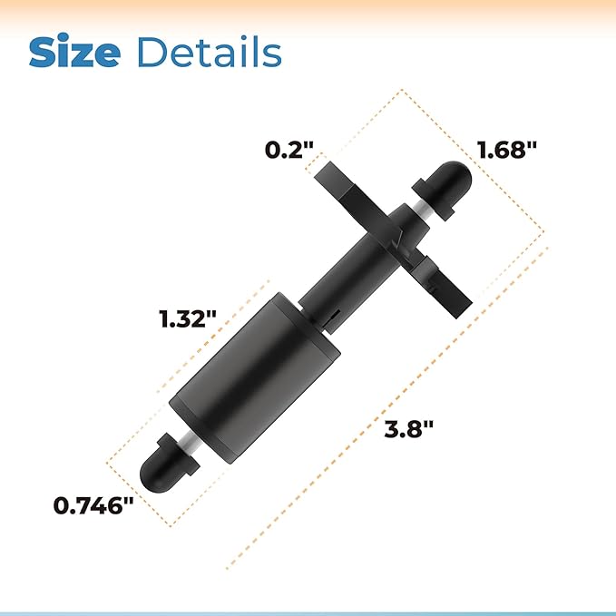 ANTOBLE A20208 Magnetic Impeller Assembly Compatible with Fluval FX4 High Performance Canister Aquarium Filter A214 (Black)