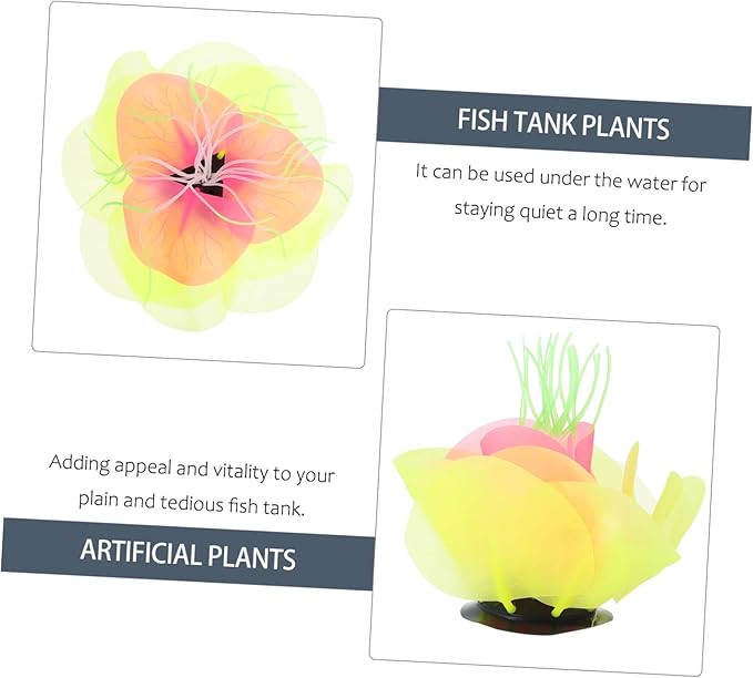 BESPORTBLE Colorful Water Lily Aquarium Decor Vivid Aquatic Plant for Fish Tank Landscaping Safe for for Decoration