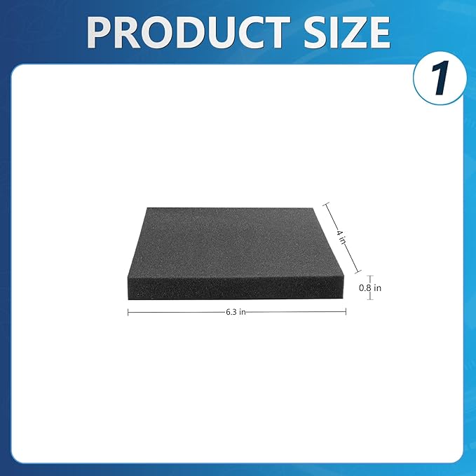 6 Pack Aquarium Bio Sponge Filter Media Pad, Cut-to-Size Filter Foam Pad for Fish Tank (6.3" x 4" x 0.8", 35PPI)