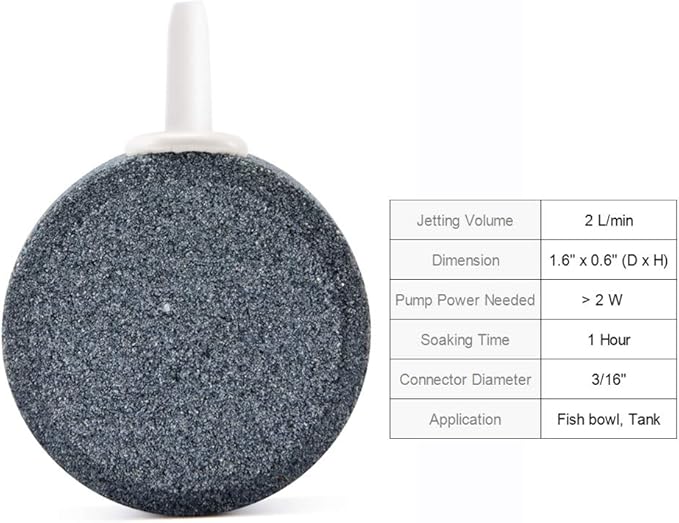 Wenshall 1.6 Inch Air Stone, Aquarium Air Stone, Air Stone for Fish Tank and Hydroponics Air Pump