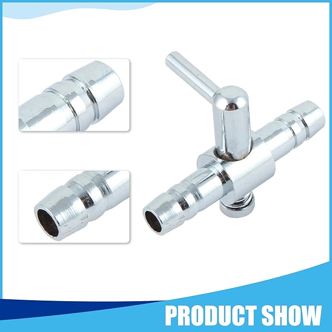 Air Pump Control Valve, Stainless Steel Single Way Air Valve Distributor for Aquarium Pump, 1.2X 0.83x 0.31inch (Silver Tone 2pcs)