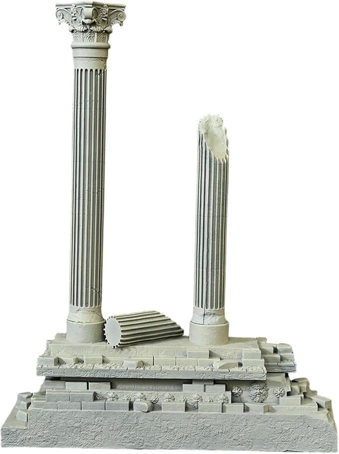 Baoblaze Roman Column Decoration Realistic Resin Aquarium Decor Fish Tank Accessories Landscape Decoration Roman Pillar Decor 18.5cm, Set B