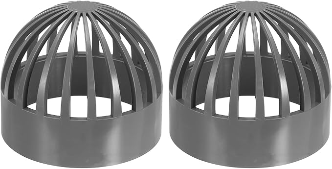 PATIKIL 4.3 Inch (110mm) Fish Cover Permeable Cap, 2 Pcs PVC Breathable Cap Aquarium Guard Fish Tank Intake Cover, Gray