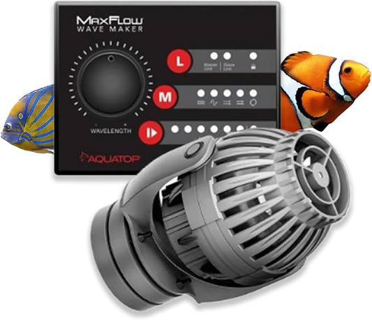 Aquatop MaxFlow MWV-2000 DC Wavemaker Pump with Controller - For 55-125 Gallon Aquariums - Safe for Salt & Freshwater - Energy-Efficient, Low Power Use