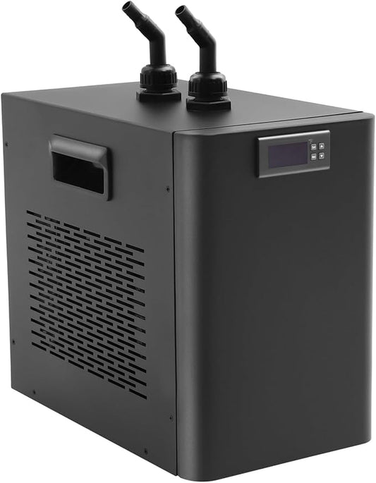 Aquarium Chiller, 110V 270W Aquarium Cooler Water Chiller 160L 1/10HP Fish Tank Hydroponic Cold Plunge with Compressor Refrigeration for Families Aquariums Seafood Markets & Hotels