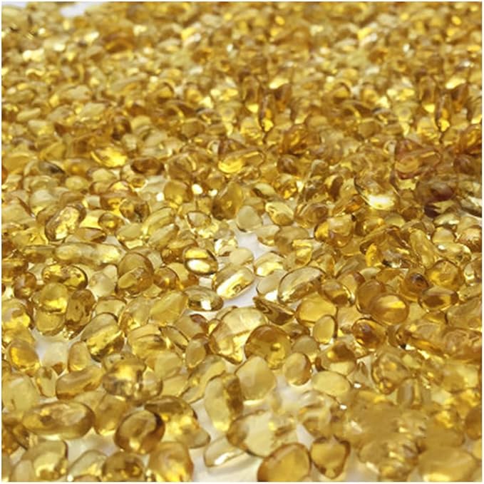 30g Crushed Stone Mini Crystal Chips Decorative Pebbles Gravel Irregular Gemstones Filling Gravel for Water Fountain Sand Landscape Fish Tank Garden (Gold(3-6mm))