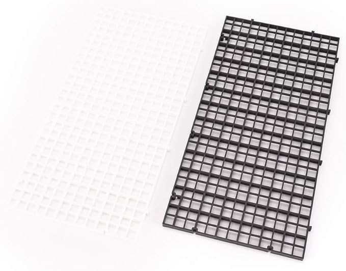 4 Pcs Aquarium Grid Divider Tray Egg Crate Aquarium Fish Tank Filter Bottom Isolation Board Partition Net Pane for Mixed Breeding,Black,White