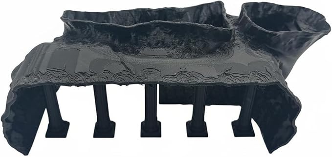 Roman Column Tunnel Freshwater and Saltwater Aquarium Cave Tunnel Easy to Maintain for Terrarium, Vivarium, Black, L