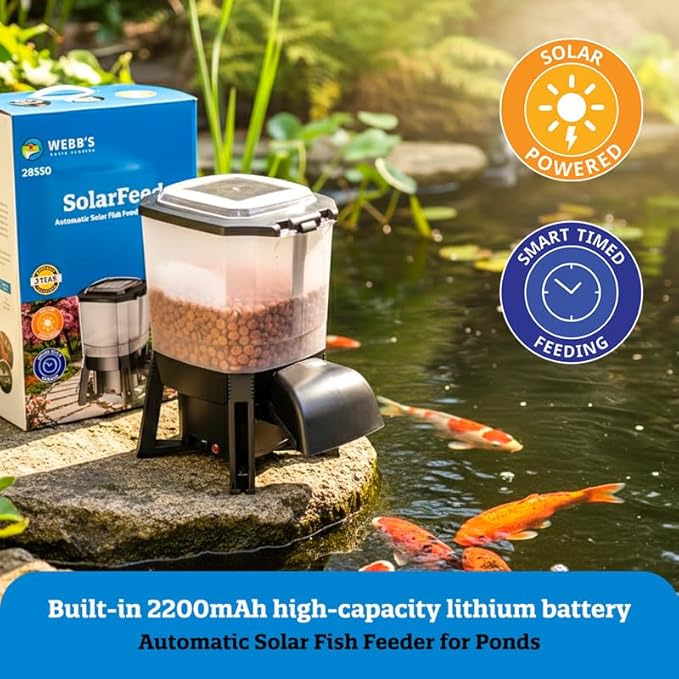 Webb's Water Gardens SolarFeed - Automatic Solar Fish Feeder