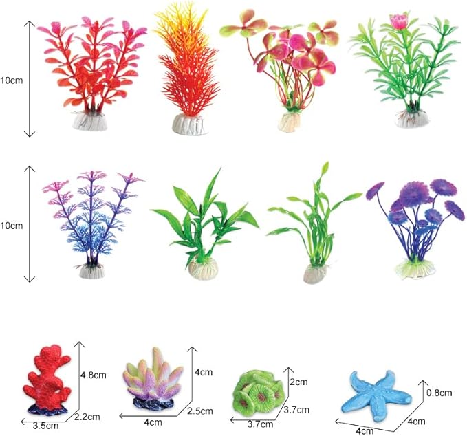 Artificial Aquarium Plants, 12pcs, Coral, Seaweed Water Plants, Fish Tank Lifelike Decorations, for Household and Office