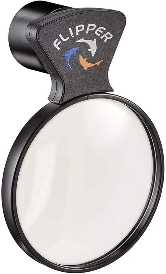 Flipper DeepSee 4" Magnetic Aquarium Viewer – Optical-Grade Magnifying Lens for Glass & Acrylic Tanks up to 5/8" Thick – Hands-Free Underwater Viewing for Fish, Corals & Aquarium Photography – Black