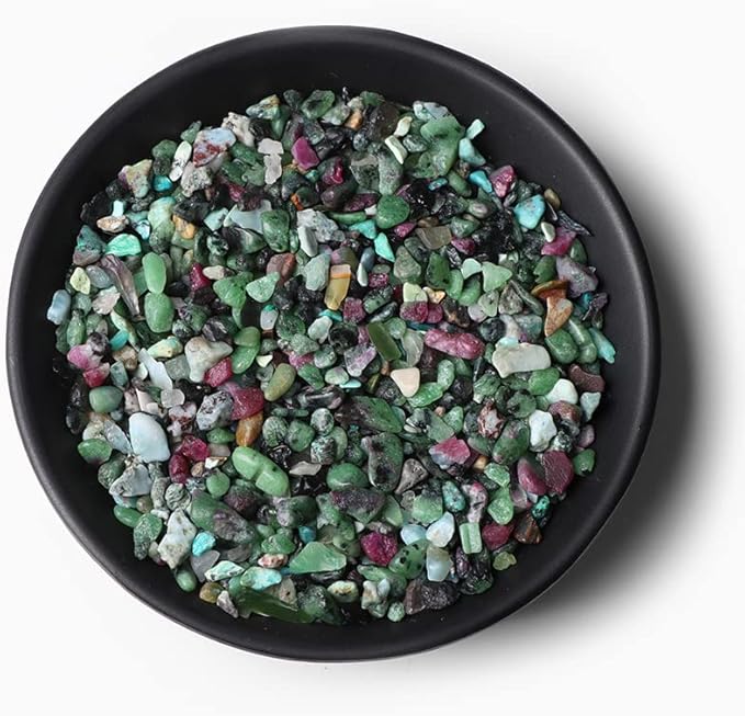 3-5MM Natural Stone Gravel Quartzs Agat Jaspers Chips Minerals Tumbled Specimen Stone Home Aquarium Decoration,NO.10 Zosite,50g
