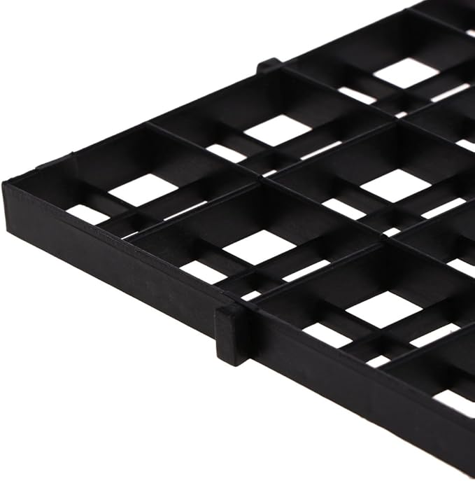 Aquarium Divider Tray Plastic Grid Aquarium Egg Crate Light Diffuser Fish for Tank Bottom Filter Plate 12x12 Inches Aquarium Heater Light Thermometers Gravel Sand Decorations Fish, Black